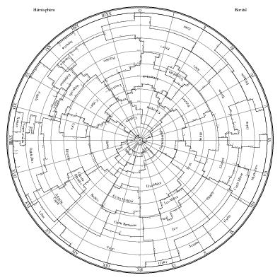 Delporte Constellation Boundaries - Northern Hemisphere